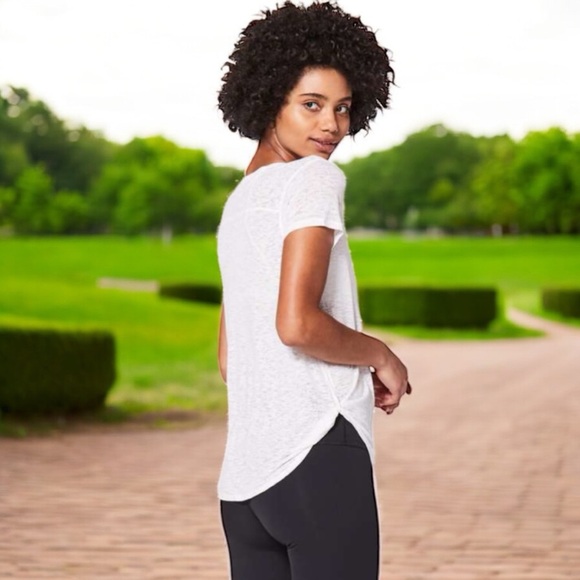 Lululemon Round Two Tee Burnout in White Sz 6 - Picture 3 of 12